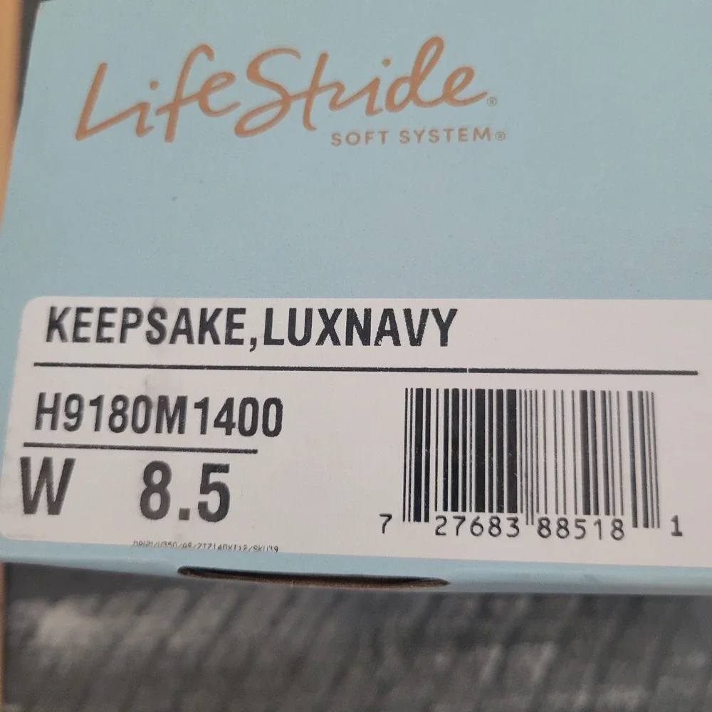 Life Stride Keepsake Women's Espadrille Sandals 8.5W Navy Adjustable‎ Heels New